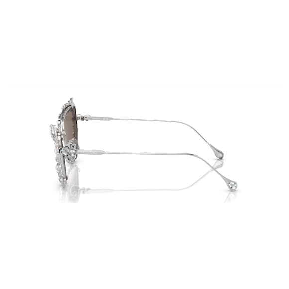 2 in 1 clip-on sunglasses, Statement, Cat-eye shape, SK7011, White - Swarovski, 5679552