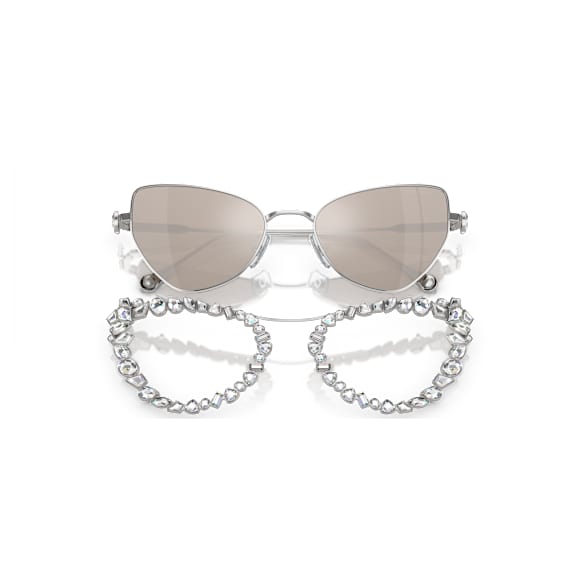 Occhiali da sole a clip 2 in 1, Statement, Forma Cat-eye, SK7011, Bianchi - Swarovski, 5679552