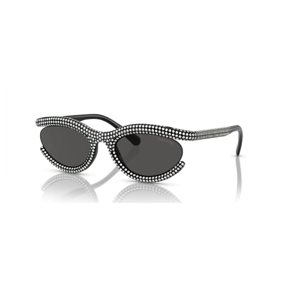 Okulary przeciwsłoneczne, Kształt owalny, SK6006, Czarne - Swarovski, 5679553
