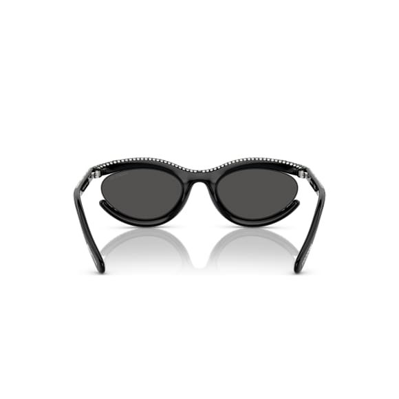 Okulary przeciwsłoneczne, Kształt owalny, SK6006, Czarne - Swarovski, 5679553