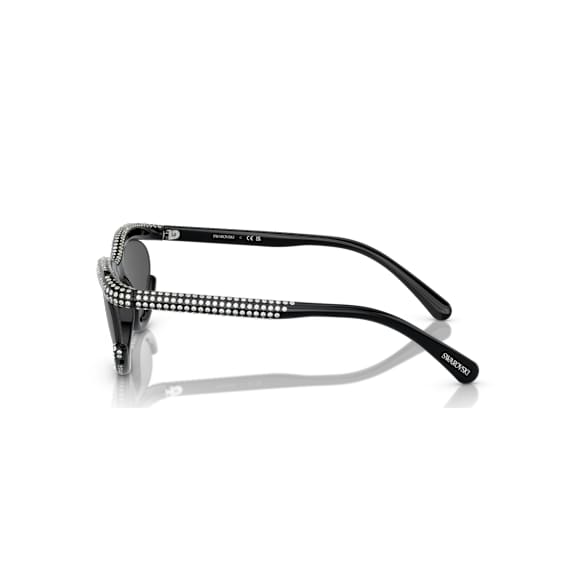 Okulary przeciwsłoneczne, Kształt owalny, SK6006, Czarne - Swarovski, 5679553