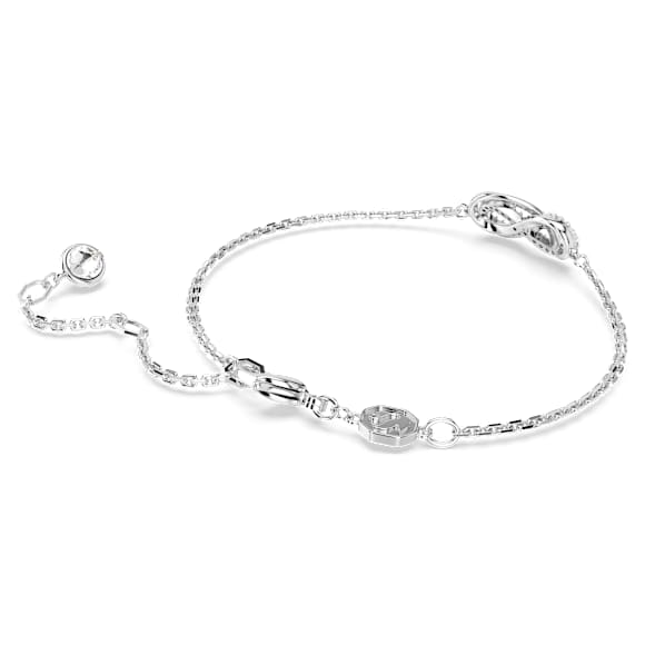 Hyperbola bracelet, Infinity, White, Rhodium plated - Swarovski, 5679664