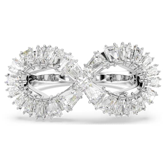 Hyperbola cocktail ring, Infinity, White, Rhodium plated - Swarovski, 5679695