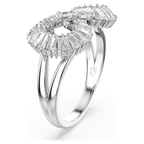 Hyperbola cocktail ring, Infinity, White, Rhodium plated - Swarovski, 5679695