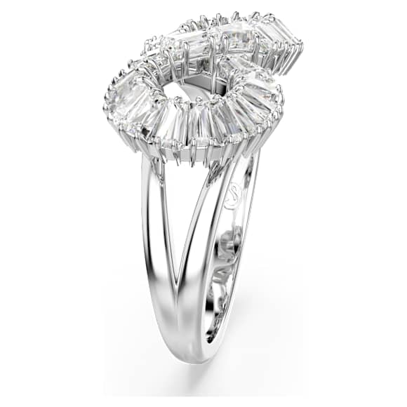 Hyperbola cocktail ring, Infinity, White, Rhodium plated - Swarovski, 5679695