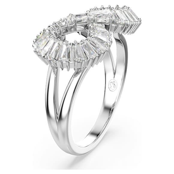 Koktejlový prsten Hyperbola, Infinity, Bílá, Pokoveno rhodiem - Swarovski, 5679698