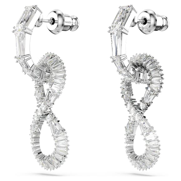 Hyperbola Drop-Ohrhänger, Unendlichkeit, Weiß, Rhodiniert - Swarovski, 5679793