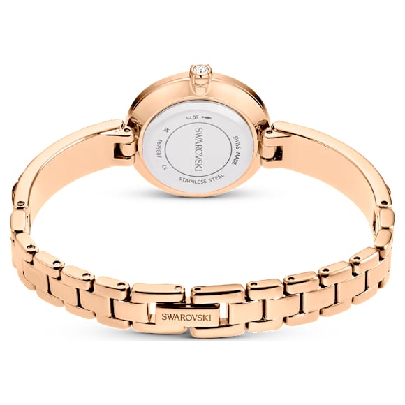 Ceas Matrix Bangle, Fabricat în Elveția, Brățară cu cristale, Gri, Finisaj în nuanță roz-aurie - Swarovski, 5679887