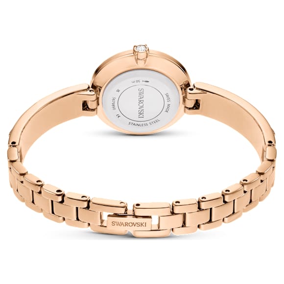 Matrix Bangle watch, Swiss Made, Crystal bracelet, Pink, Rose gold-tone finish - Swarovski, 5679890