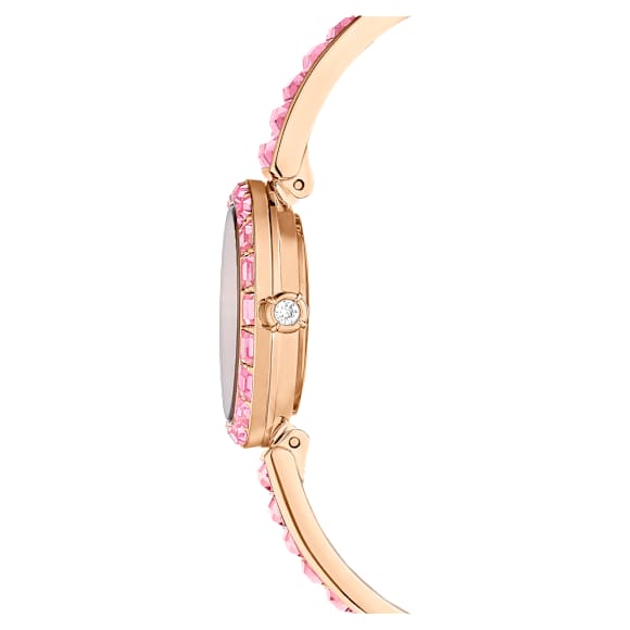 Matrix Bangle watch, Swiss Made, Crystal bracelet, Pink, Rose gold-tone finish - Swarovski, 5679890