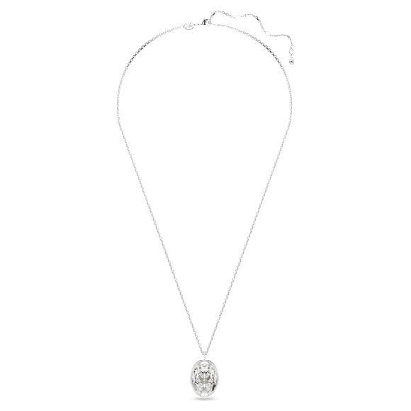 Idyllia pendant, Flower, Yellow, Rhodium plated - Swarovski, 5679917