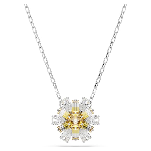Pingente Idyllia, Flor, Amarelo, Lacado a ródio - Swarovski, 5679939