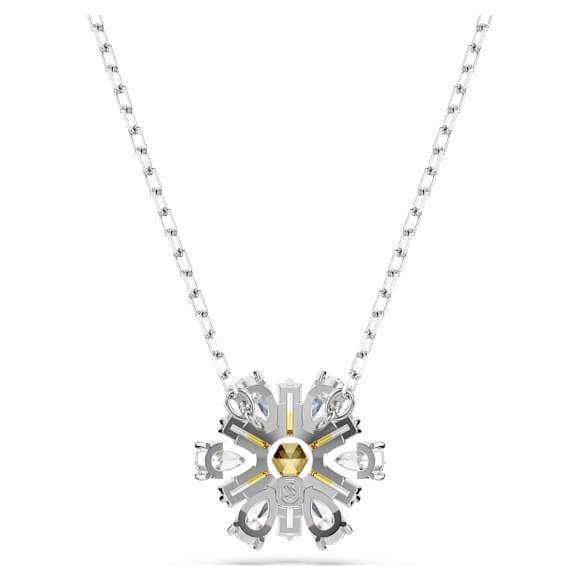 Pingente Idyllia, Flor, Amarelo, Lacado a ródio - Swarovski, 5679939