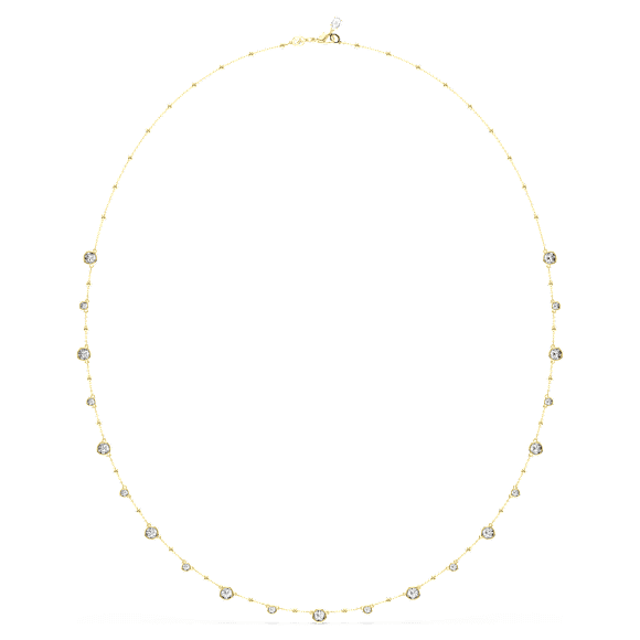Imber 項鏈, 圓形切割, 白色, 鍍金（金色飾面） - Swarovski, 5680091