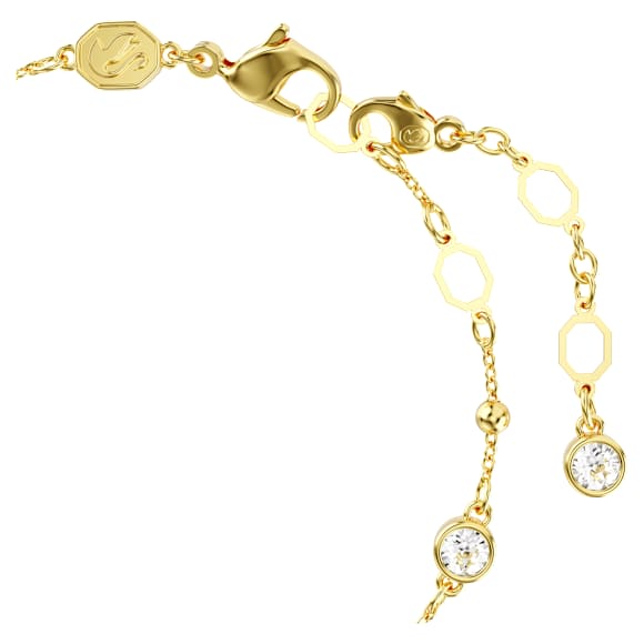 Imber bracelet, Round cut, Scattered design, White, Gold-tone plated - Swarovski, 5680094