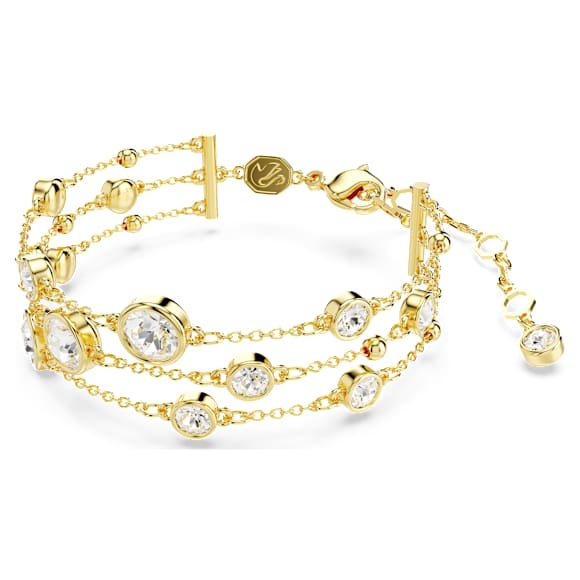 Imber széles karkötő, Körmetszéses, Fehér, 18 kt-os aranybevonat - Swarovski, 5680095