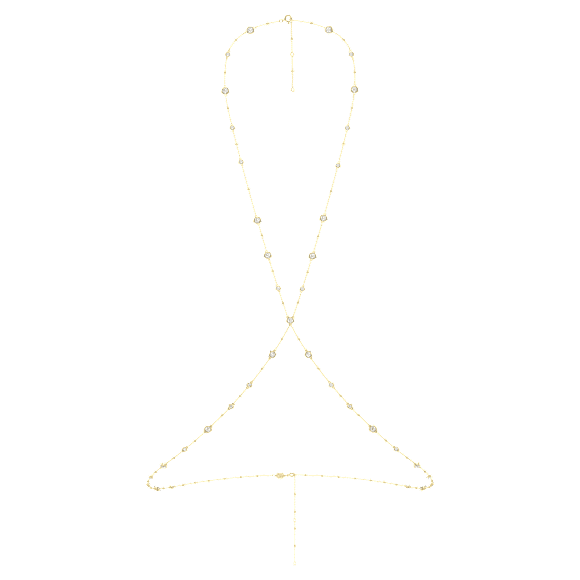 Cadena para el cuerpo Imber, Talla redonda, Blanca, Baño tono oro - Swarovski, 5680096