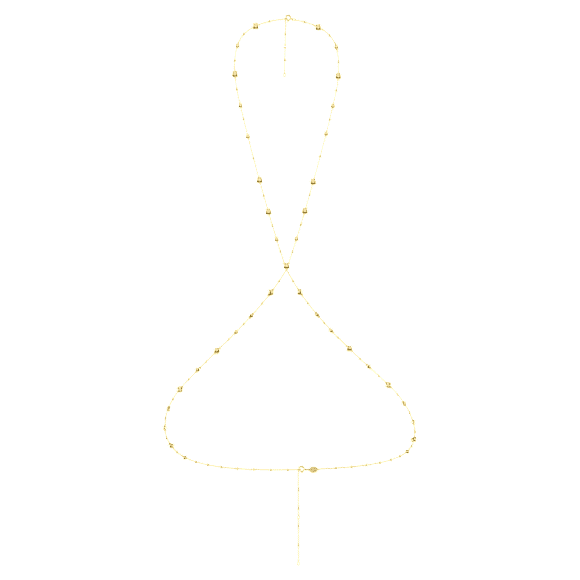 Imber body chain, Round cut, White, Gold-tone plated - Swarovski, 5680096