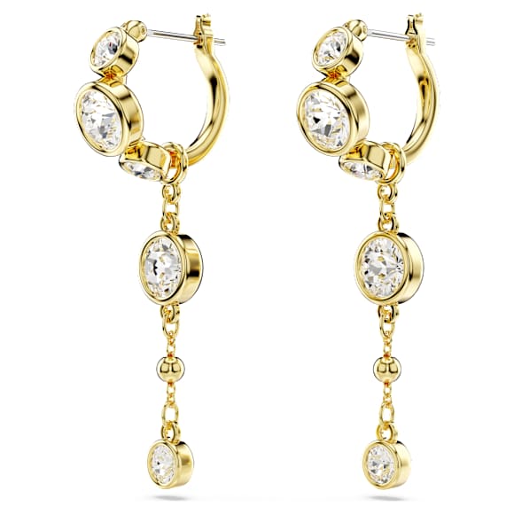 Brincos compridos Imber, Lapidação redonda, Branco, Acabamento de combinação de metais - Swarovski, 5680097