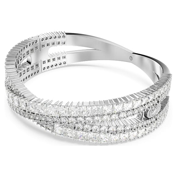 Hyperbola Armreif, Verschiedene Schliffe, Unendlichkeit, Weiß, Rhodiniert - Swarovski, 5680267