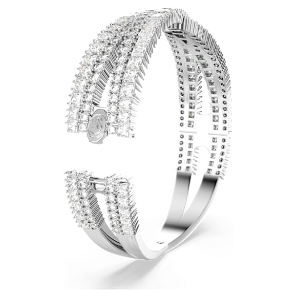 Hyperbola Armreif, Verschiedene Schliffe, Unendlichkeit, Weiß, Rhodiniert - Swarovski, 5680267