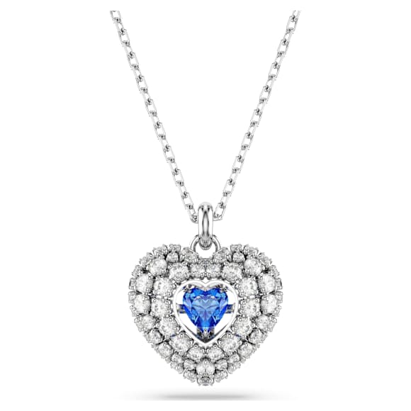 Hyperbola hanger, Hart, Blauw, Rodium toplaag - Swarovski, 5680403