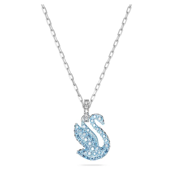 Colgante Swarovski Iconic Swan, Cisne, Pequeño, Azul, Baño de rodio - Swarovski, 5680422