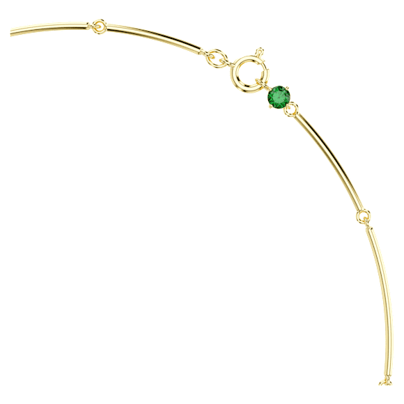 Constella necklace, Mixed round cuts, Green, 18K gold finish - Swarovski, 5680551
