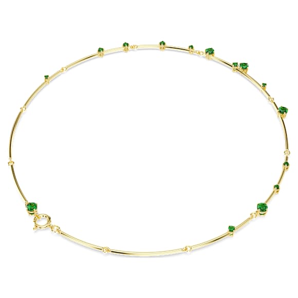 Constella Halskette, Gemischte Rundschliffe, Grün, Goldlegierungsschicht - Swarovski, 5680551
