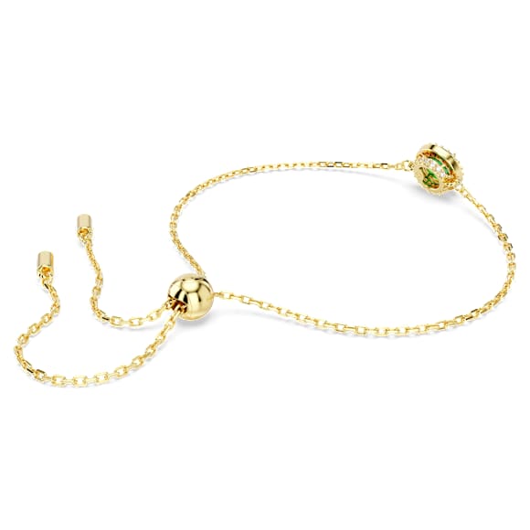 Una Angelic 手鏈, 圓形切割, 密鑲, 綠色, 鍍金色色調 - Swarovski, 5680559