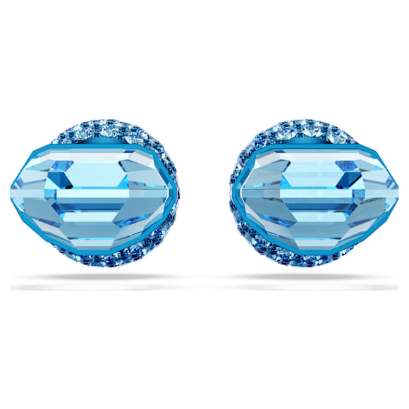 Lucent stud earrings, Pavé, Ball, Blue, Blue finish - Swarovski, 5680693