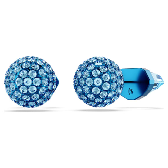 Lucent stud earrings, Pavé, Ball, Blue, Blue finish - Swarovski, 5680693