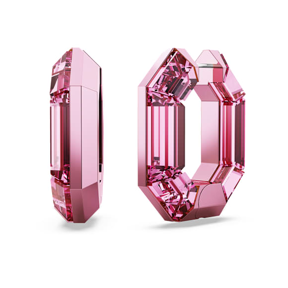 Pendientes de aro Lucent, Forma octagonal, Pequeños, Rosas - Swarovski, 5680783