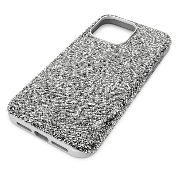 High smartphone case, iPhone® 15 Pro Max, Silver tone | Swarovski