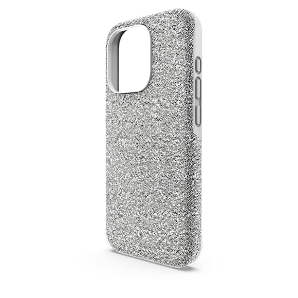 High smartphone case, iPhone® 15 Pro, Silver Tone - Swarovski, 5680864