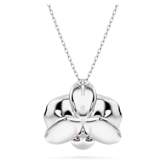 Idyllia hanger, Bloem, Roze, Rodium toplaag - Swarovski, 5680910