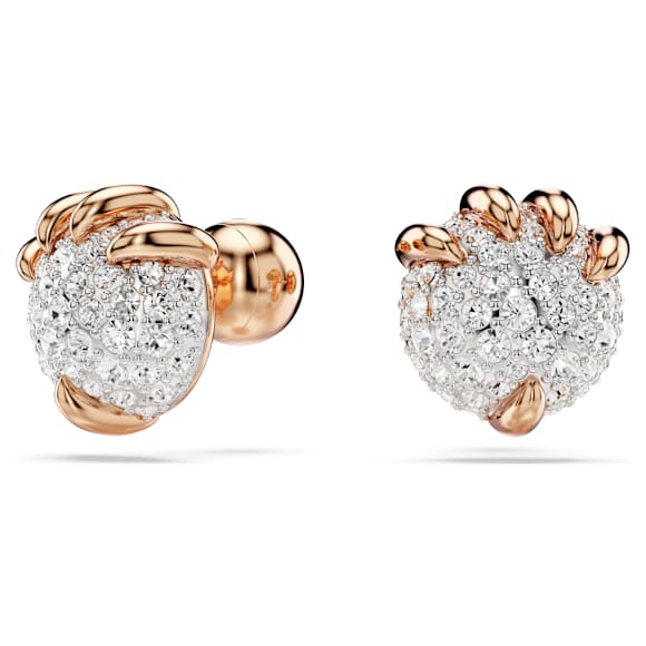 Dragon & Phoenix Ohrstecker, Drachenkralle, Weiß, 18K Roségoldbeschichtet - Swarovski, 5681058