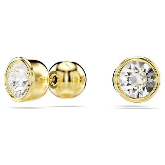 Imber bedugós fülbevaló, Körmetszéses, Fehér, Aranytónusú bevonattal - Swarovski, 5681552