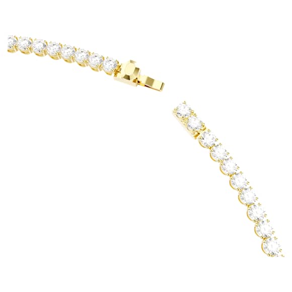Matrix Tennisネックレス, ラウンドカット, ホワイト, 18Kゴールドコーティング - Swarovski, 5681795