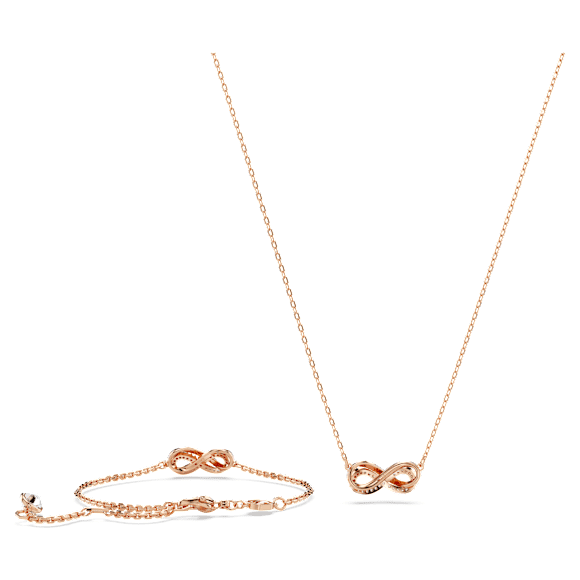Hyperbola set, Infinity, White, 18K rose gold finish - Swarovski, 5682483