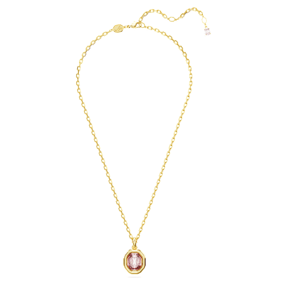 Imber pendant, Octagon cut, Pink, Gold-tone plated - Swarovski, 5682531