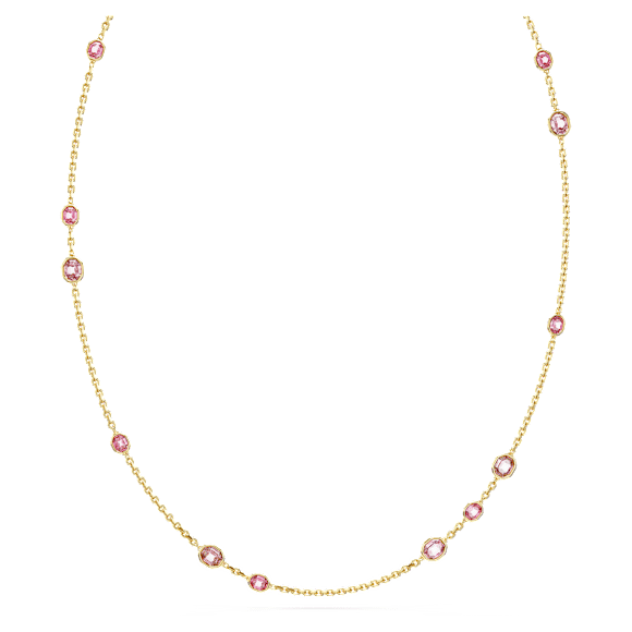 Collana Imber, Taglio ottagonale, Lunga, Rosa, Placcato color oro - Swarovski, 5682533