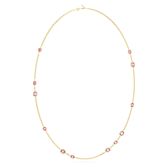 Collana Imber, Taglio ottagonale, Lunga, Rosa, Placcato color oro - Swarovski, 5682533
