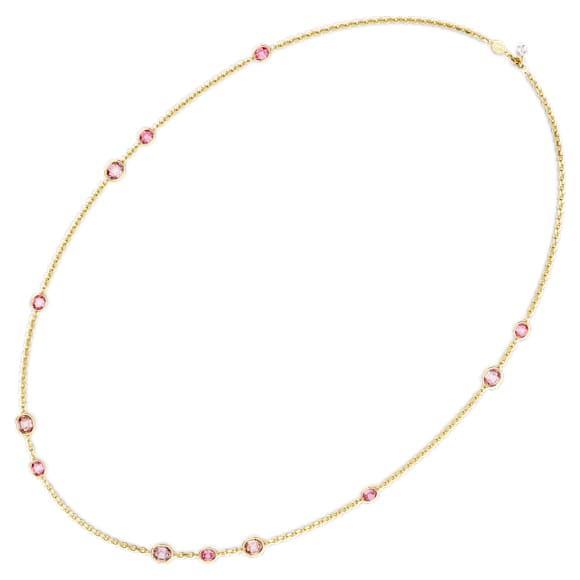 Collana Imber, Taglio ottagonale, Lunga, Rosa, Placcato color oro - Swarovski, 5682533