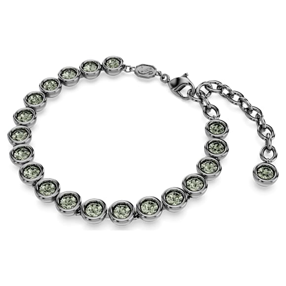 Pulsera Imber Tennis, Talla redonda, Negra, Baño de rutenio - Swarovski, 5682592