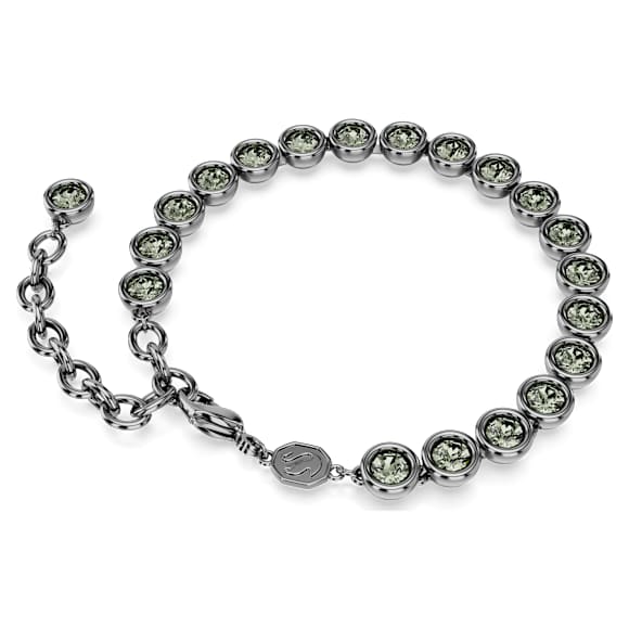 Pulsera Imber Tennis, Talla redonda, Negra, Baño de rutenio - Swarovski, 5682592