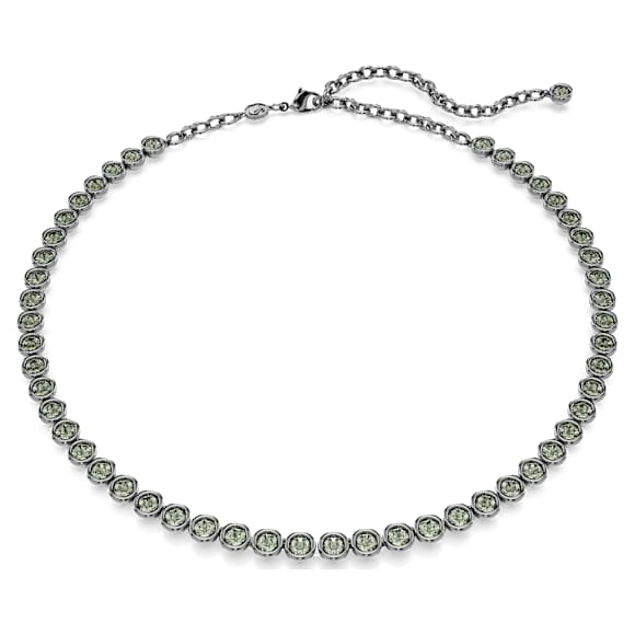 Collier Imber Tennis, Taille ronde, Gris, Métal plaqué ruthénium - Swarovski, 5682593