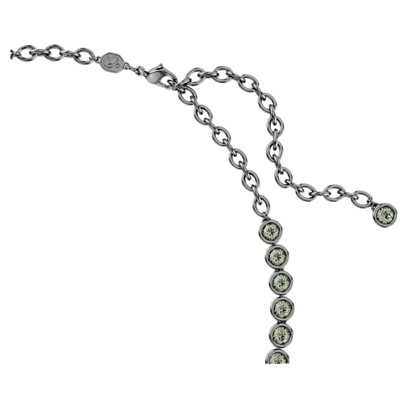 Imber Tennis ネックレス, ラウンドカット, グレー, ルテニウム