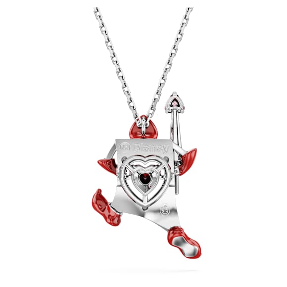 Alice in Wonderland pendant, Playing card, Red, Rhodium plated - Swarovski, 5682805