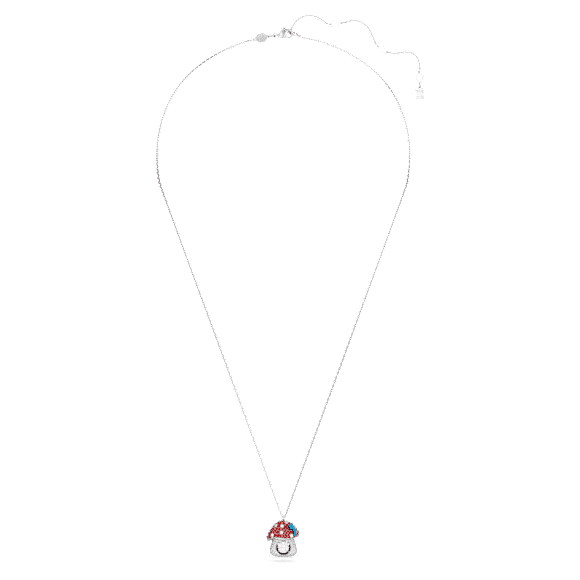 Alice in Wonderland 链坠, 蘑菇, 红色, 镀铑 - Swarovski, 5682811